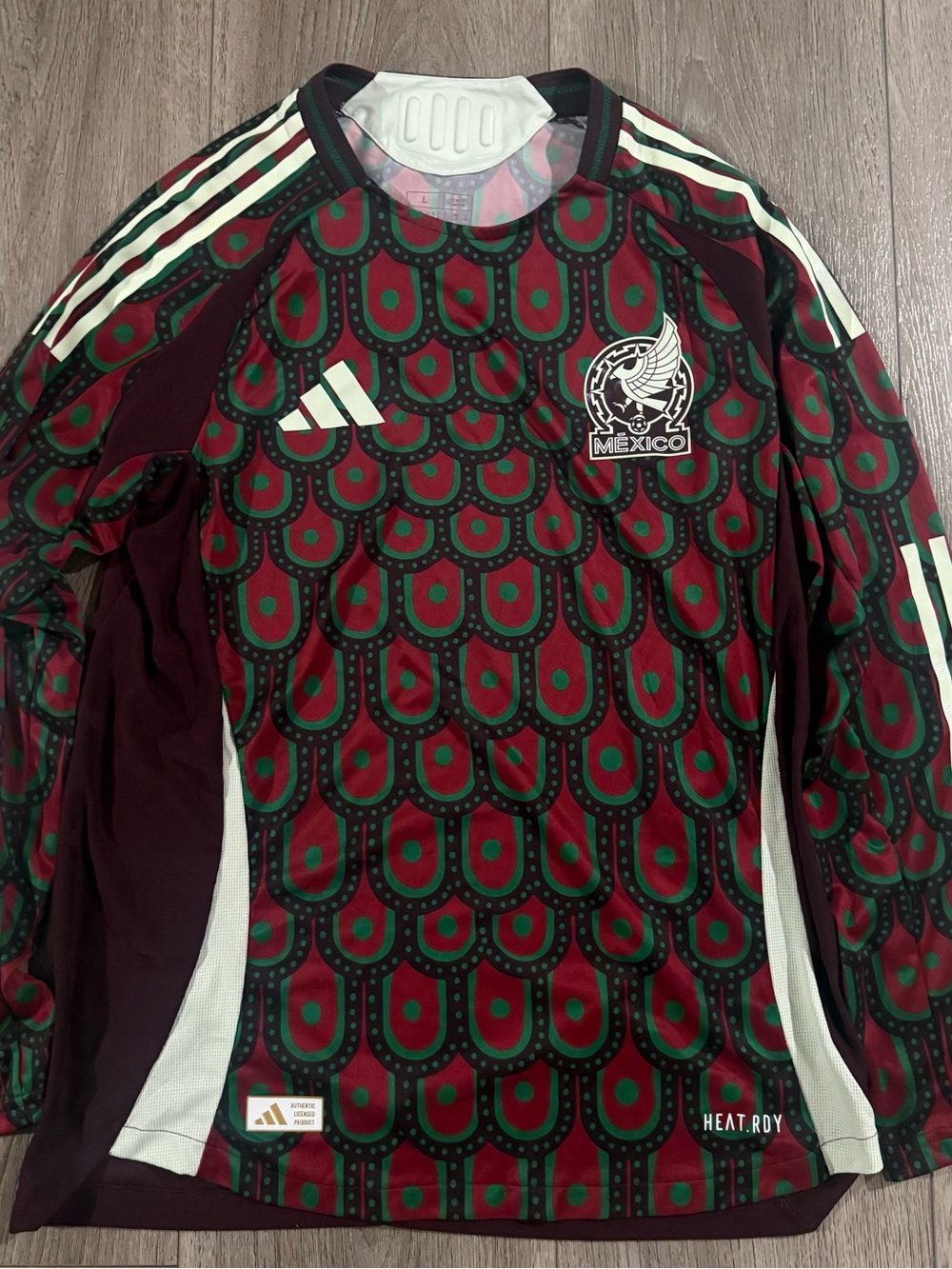 adidas Mexico Long Sleeve Jersey — Maroon, Green, White Jersey size Large